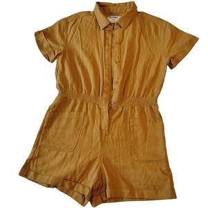 Old navy girls rusted mustard romper shorts size large (10-12)